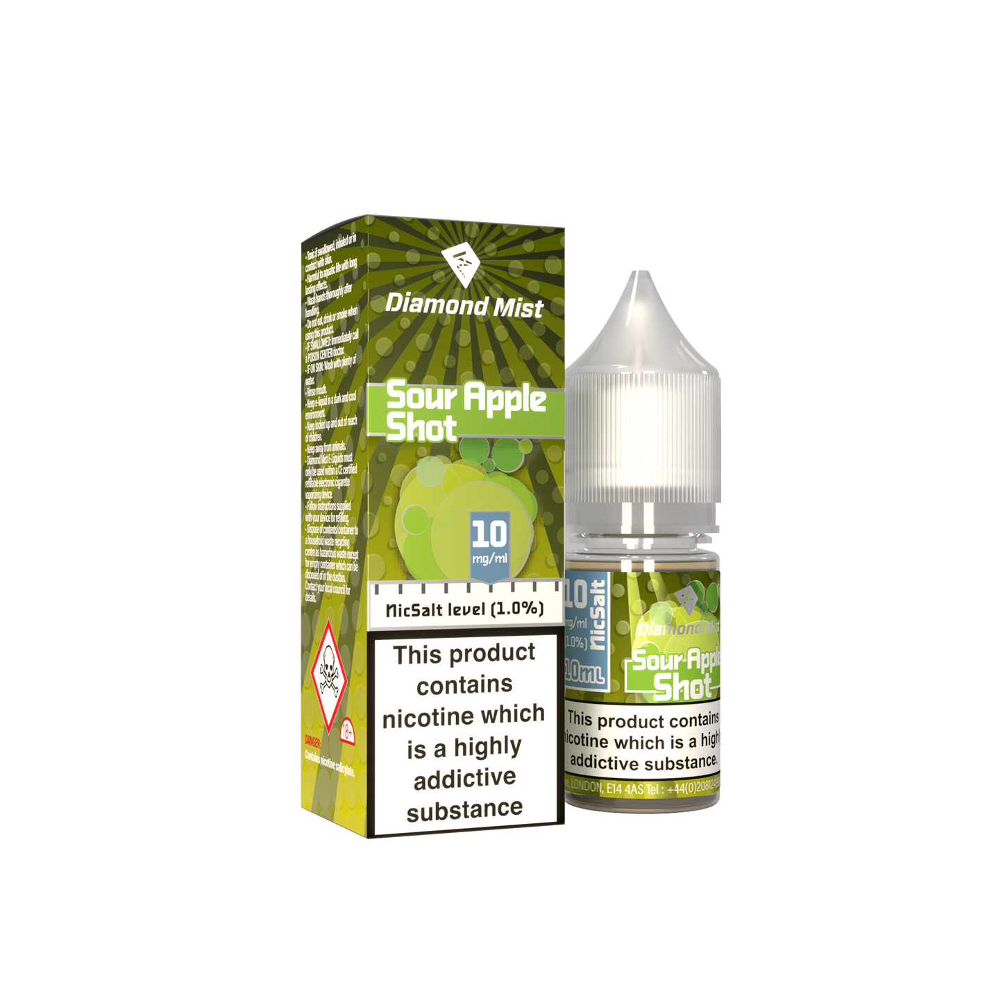 Diamond Mist Nic Salt - Sour Apple Shot