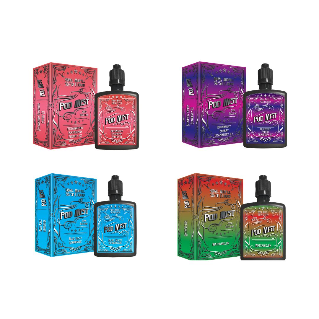 Pod Mist - Midfill 40ml Shortfill (50VG/50PG) 0mg