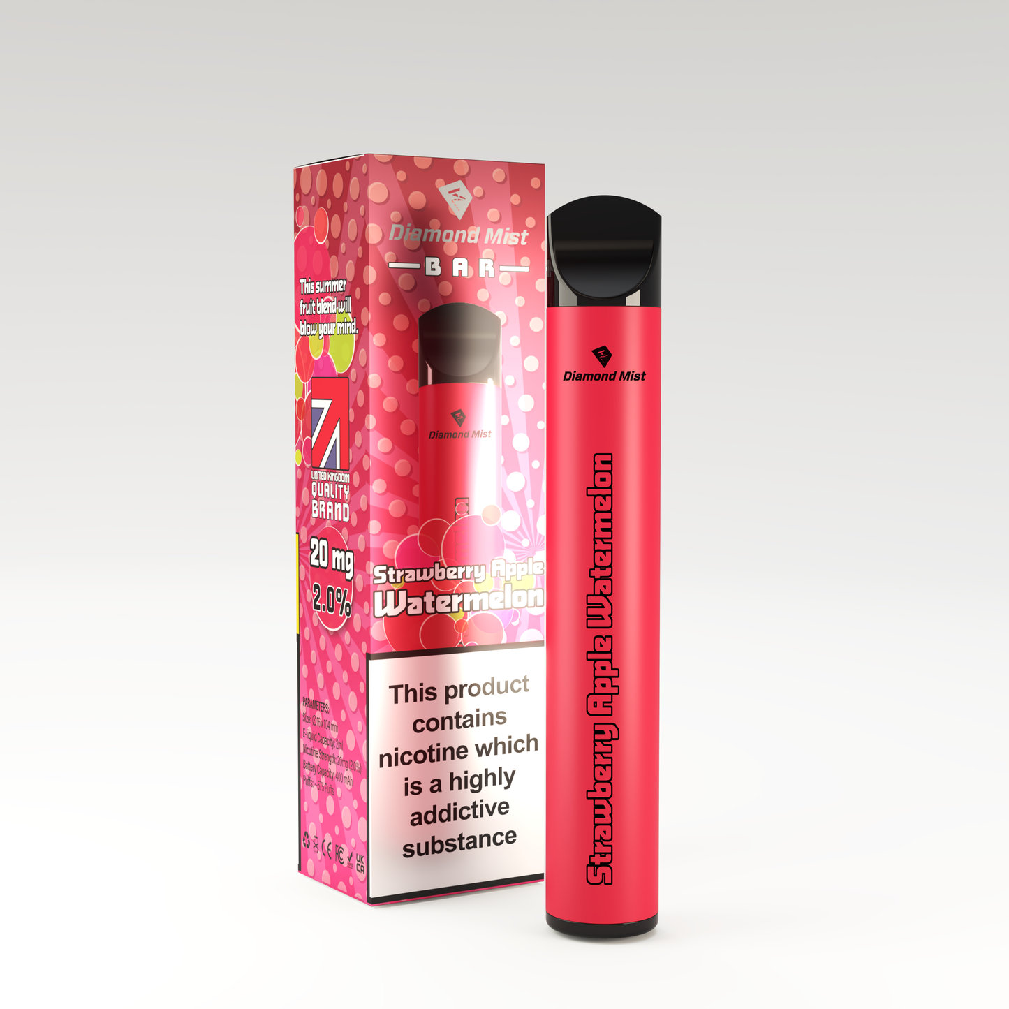 Diamond Mist Disposable Strawberry Apple Watermelon