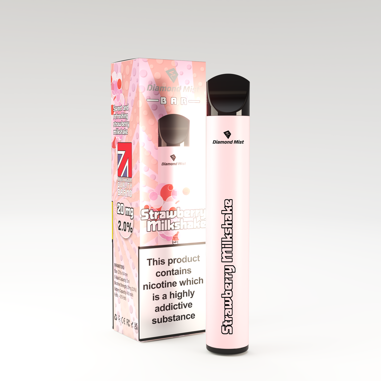 Diamond Mist Disposable Strawberry Milkshake