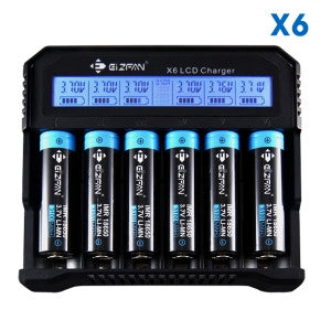 EFAN X6 - 6 BAY LI-ION NI-MH AND NI-CAD BATTERY CHARGER