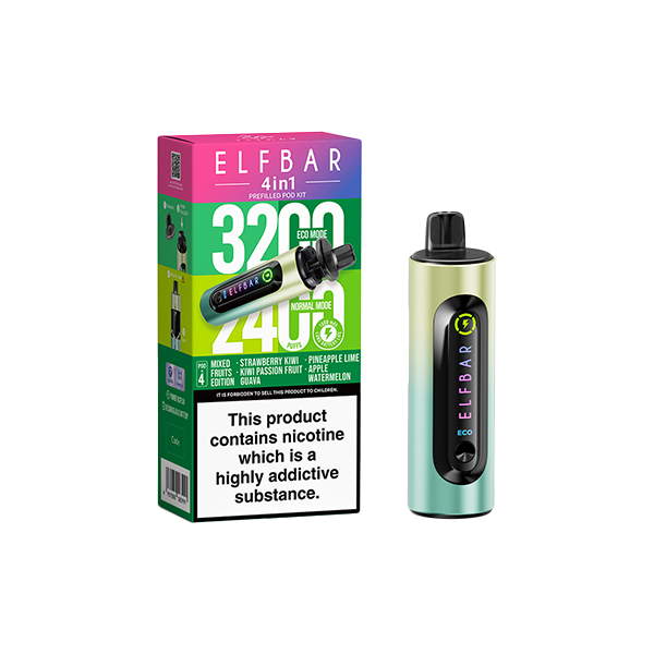 Elf Bar - 4 in 1  Pod Vape Kit 3200 Puffs 20mg