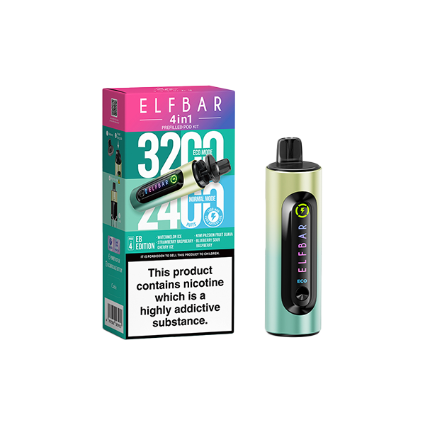 Elf Bar - 4 in 1  Pod Vape Kit 3200 Puffs 20mg