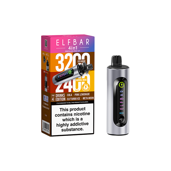 Elf Bar - 4 in 1  Pod Vape Kit 3200 Puffs 20mg