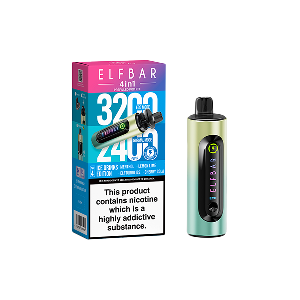 Elf Bar - 4 in 1  Pod Vape Kit 3200 Puffs 20mg