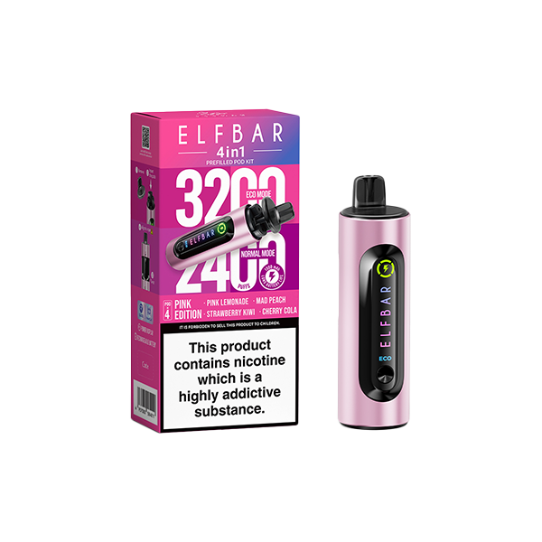 Elf Bar - 4 in 1  Pod Vape Kit 3200 Puffs 20mg