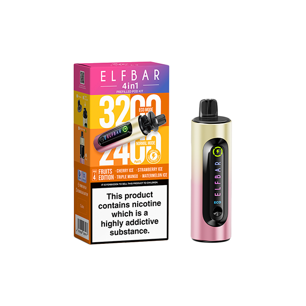 Elf Bar - 4 in 1  Pod Vape Kit 3200 Puffs 20mg