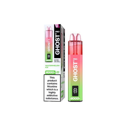 Ghost - Pro 6000+ Disposable Vapes Bars 20mg