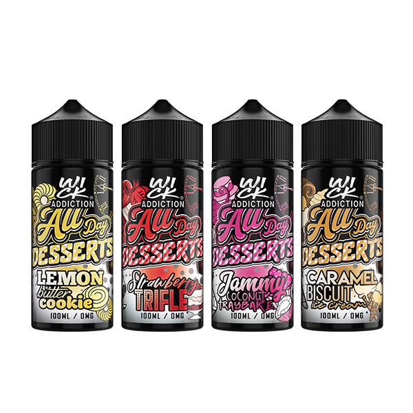 Wick Addiction - All Day Desserts 100ml Shortfill 0mg (70VG/30PG)