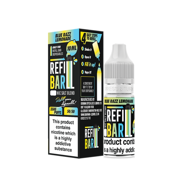 Refill - Bar Salts 10ml Nic Salts (50VG/50PG) 10mg