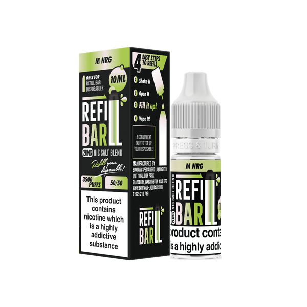 Refill Bar - Salts 10ml Nic Salts (50VG/50PG) 20mg