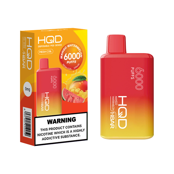 HQD - HBAR Disposable Vape Device 6000 Puffs 0mg