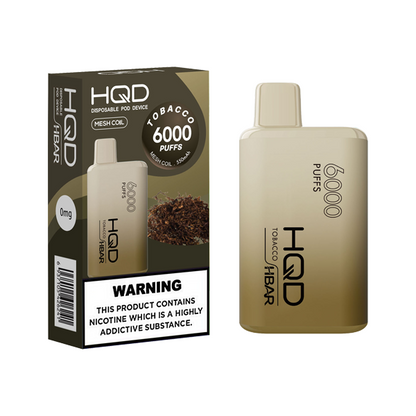 HQD - HBAR Disposable Vape Device 6000 Puffs 0mg