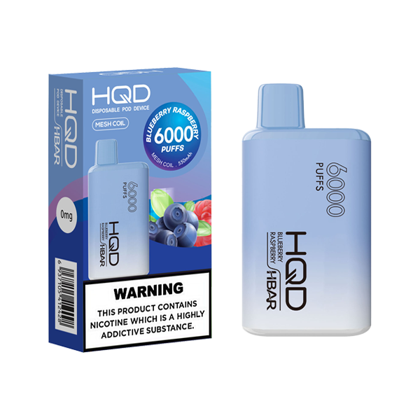 HQD - HBAR Disposable Vape Device 6000 Puffs 0mg