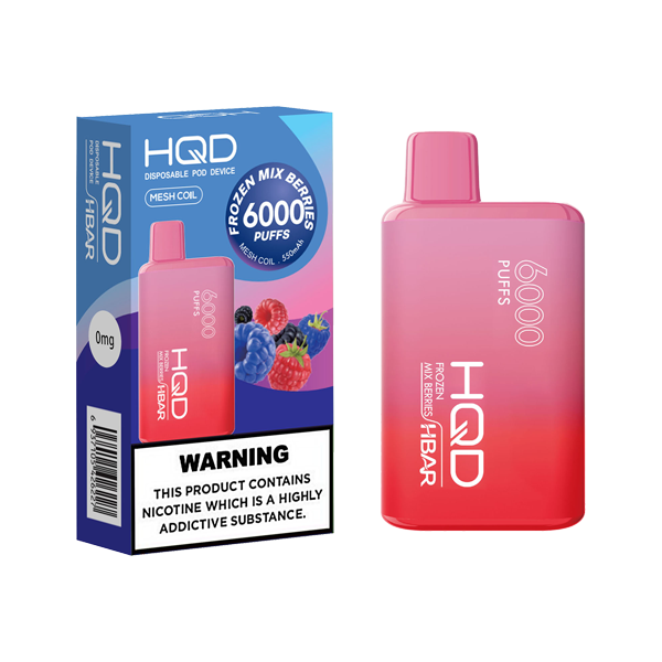 HQD - HBAR Disposable Vape Device 6000 Puffs 0mg