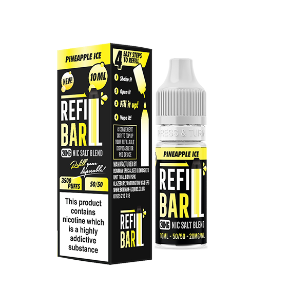 Refill Bar - Salts 10ml Nic Salts (50VG/50PG) 20mg