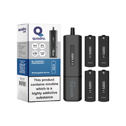 Quadro - 2.4K Pod Vape Kit Black Series 2400 Puffs 20mg