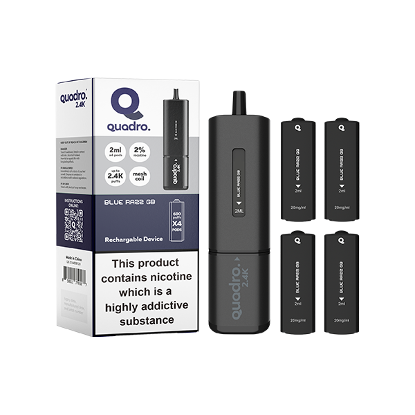 Quadro - 2.4K Pod Vape Kit Black Series 2400 Puffs 20mg