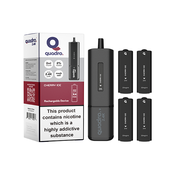 Quadro - 2.4K Pod Vape Kit Black Series 2400 Puffs 20mg