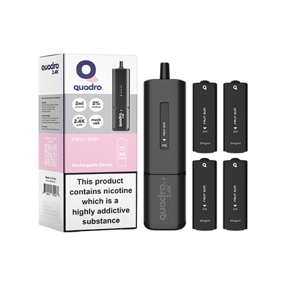 Quadro - 2.4K Pod Vape Kit Black Series 2400 Puffs 20mg