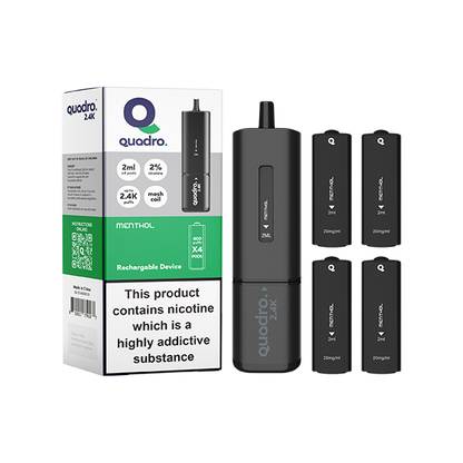 Quadro - 2.4K Pod Vape Kit Black Series 2400 Puffs 20mg