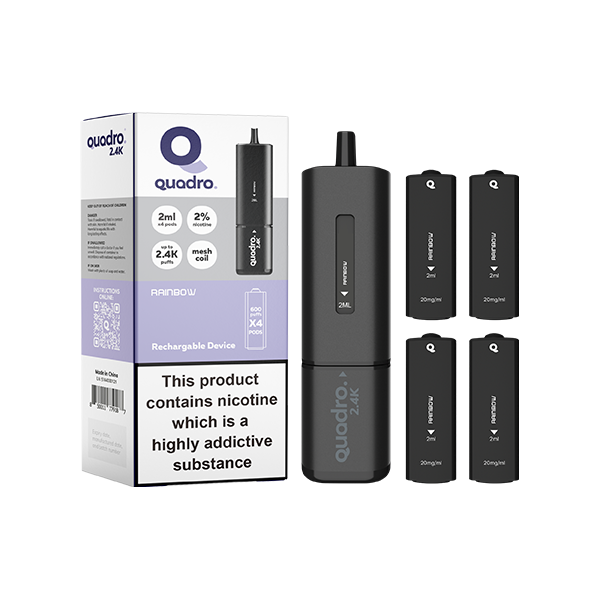 Quadro - 2.4K Pod Vape Kit Black Series 2400 Puffs 20mg