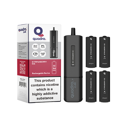 Quadro - 2.4K Pod Vape Kit Black Series 2400 Puffs 20mg