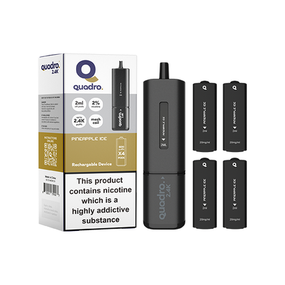 Quadro - 2.4K Pod Vape Kit Black Series 2400 Puffs 20mg