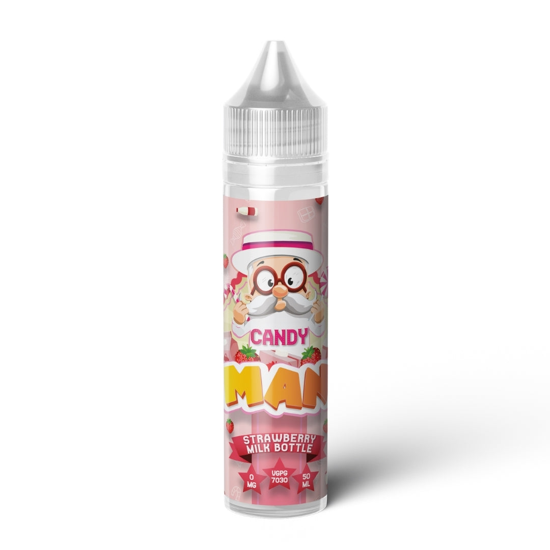 Candy Man Strawberry Milk Bottle 0mg 50ml shortfill